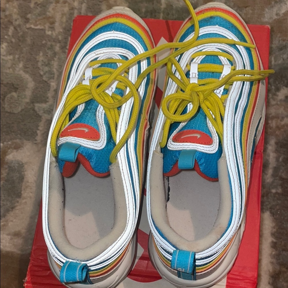 Nike Yellow and Blue Retro-Inspired Sneakers